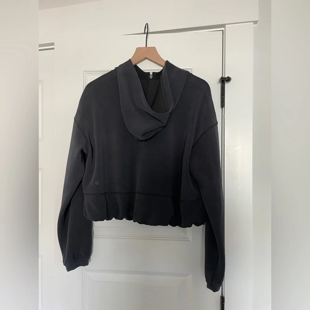 Lululemon Softstream Full Zip Black Cropped Hoodie 8 - Picture 4 of 4